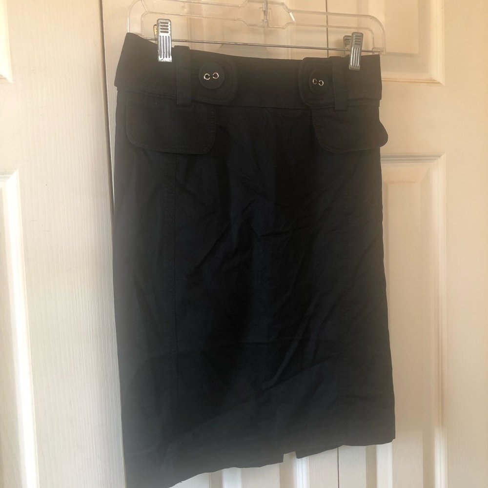 bebe Black Pencil Skirt with Button Waist